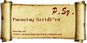 Pacsolay Szilárd névjegykártya